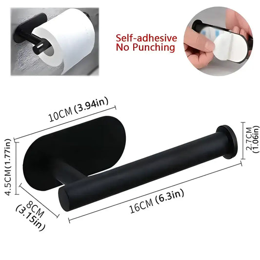 Black self-adhesive Droilling Toilet Paper Holder dimensions for your paper stand bathroom