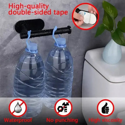 Double-sided tape toilet paper holder for water bottles, Droilling Toilet Paper Towel Defense Fencer