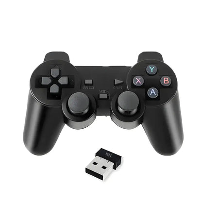 Black 4GHz wireless gamepad with USB receiver perfect for a dual controller setup