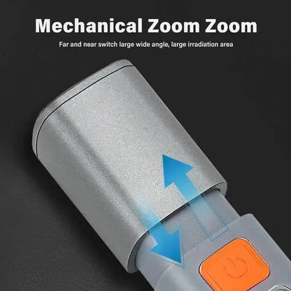 Mechanical zoom flashlight from Dual Beam ABS Flashlamp USB Charging for bright lighting