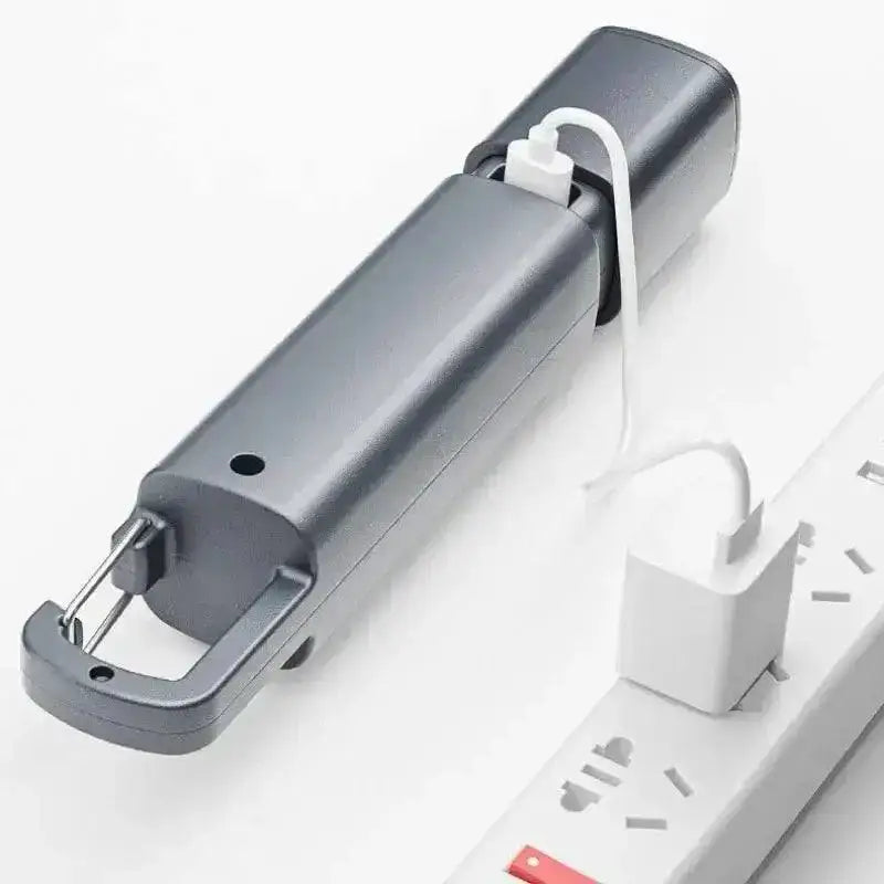 Gray rechargeable flashlight with carabiner clip, perfect for ABS Flashlamp USB charging