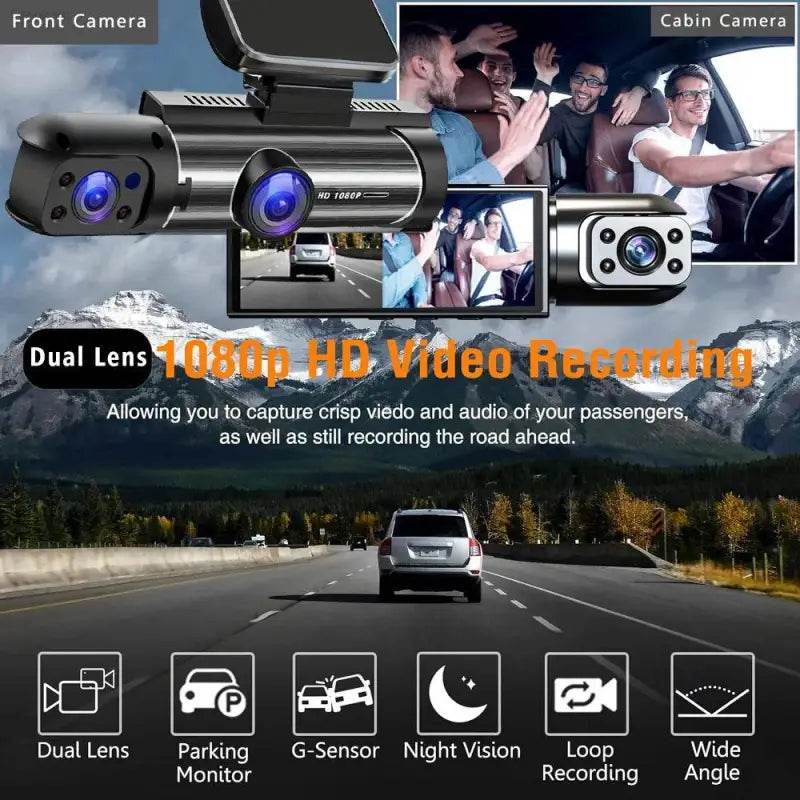 Dual Lens Car DVR FHD 1920*1080P Dash Camera Drive Recorder - Estalios