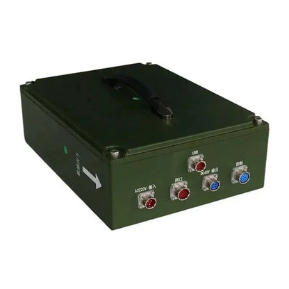 Olive green metal box with connectors for Dual Sensor PTZ Thermal Surveillance Turret