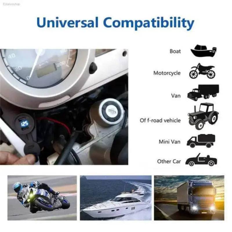 Dual USB Car Charger with Voltage Display for Fast Charging - Estalios