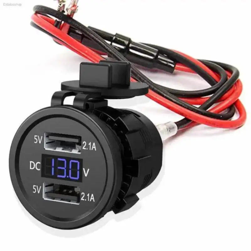 Dual USB Car Charger with Voltage Display for Fast Charging - Estalios
