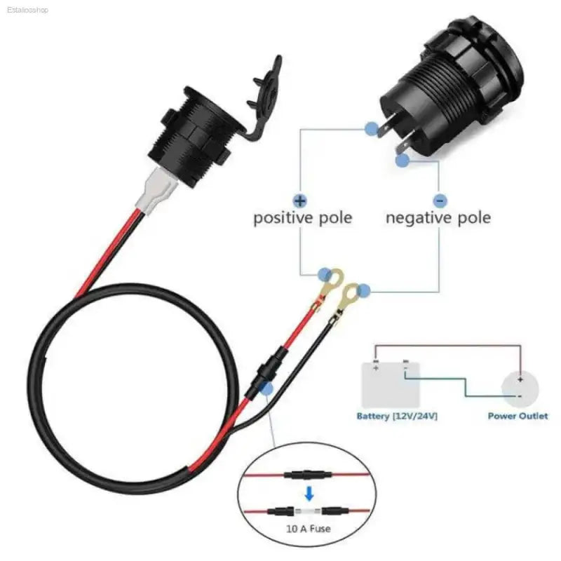 Dual USB Car Charger with Voltage Display for Fast Charging - Estalios