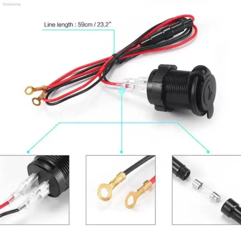 Dual USB Car Charger with Voltage Display for Fast Charging - Estalios