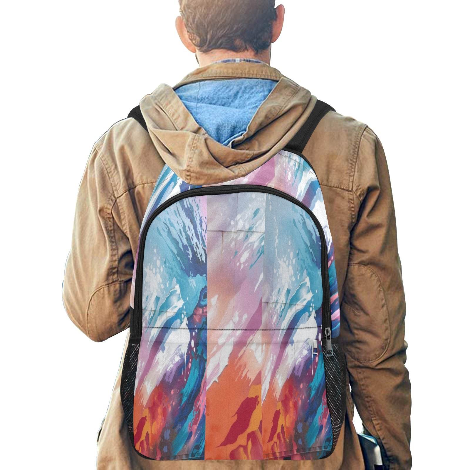 Durable Fabric Backpack with Side Mesh Pockets (1659) - Estalios