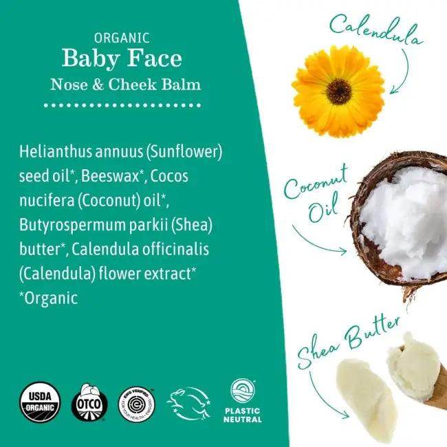 Organic Baby Balm with Calendula – Natural Moisturizer for Dry Skin, Nose & Cheeks – 2 oz - Estalios