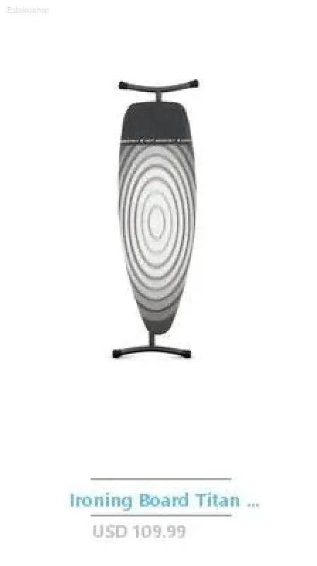 Gray ironing board with concentric circles.