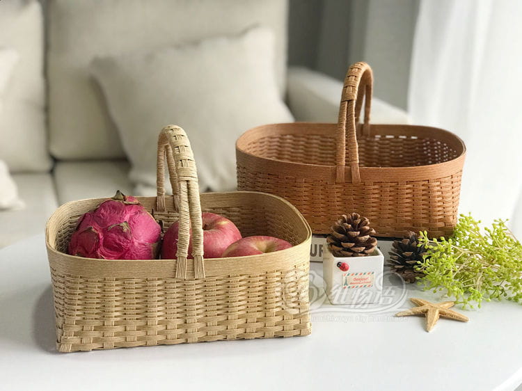 Single Handle Square Woven Basket Material Package