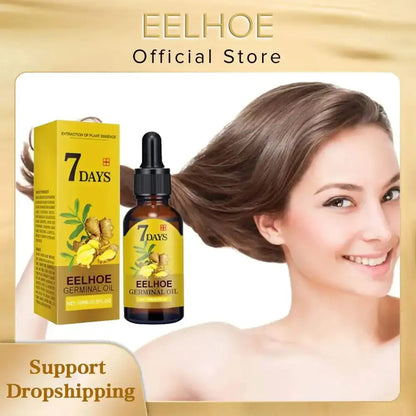 EELHOE Ginger Hair Growth Oil Natural bottle showcasing its benefits for hair growth