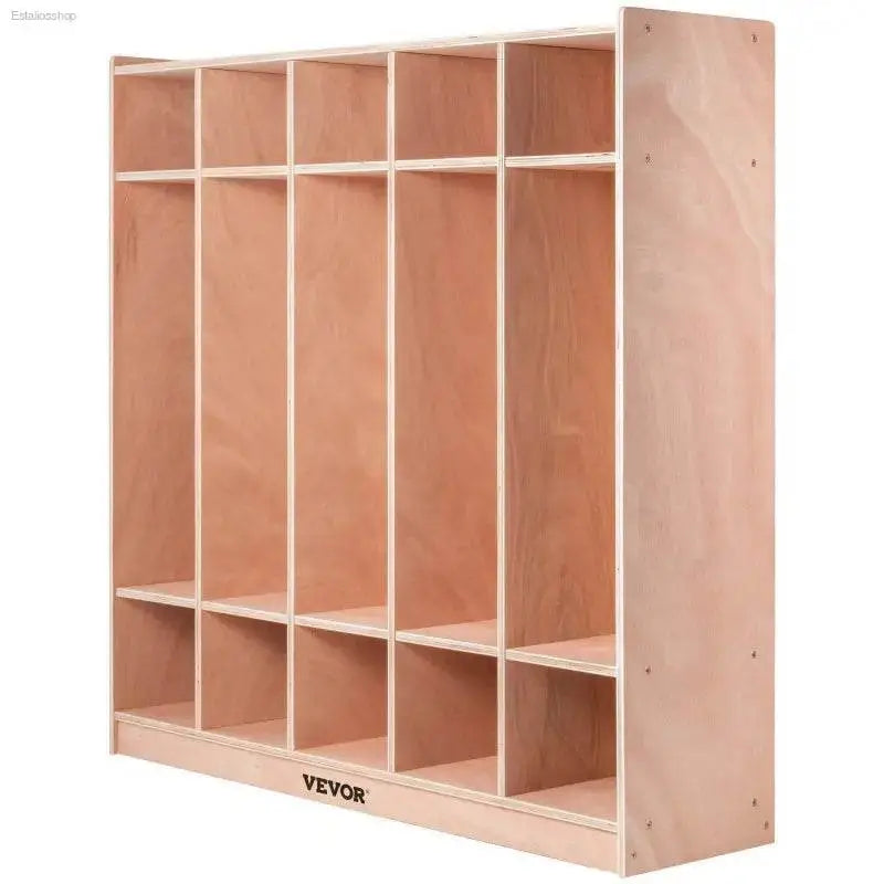 VEVOR 5-Section Coat Locker with Durable Birch Construction for Organized