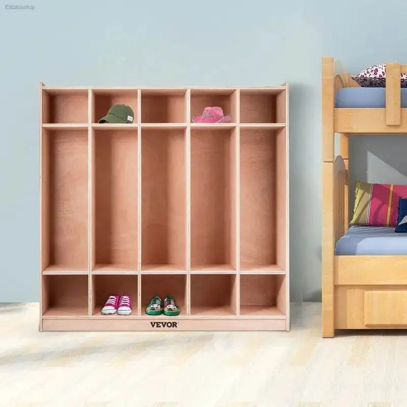 VEVOR 5-Section Coat Locker with Durable Birch Construction for Organized