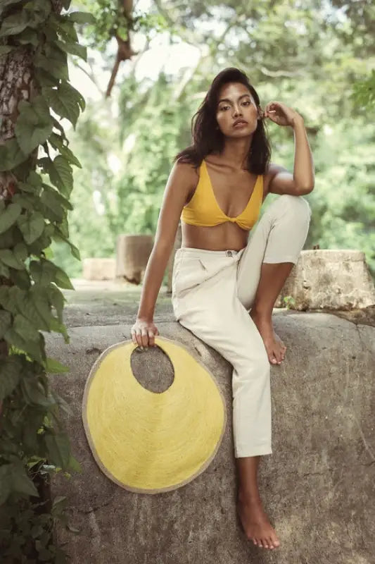 🌟 Effortless Style – SOLO Citroen Jute Bag in Lemon Yellow | Perfect for Daily Adventures and Eco-Friendly Living
