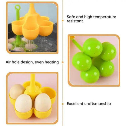 Bright Egg-Shaped Silicone Holders for Perfect Boiled Eggs - Estalios