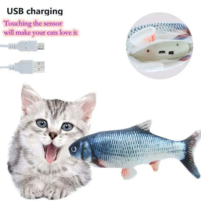 Interactive Electric Flipping Fish toy that drives cats wild with fun and excitement