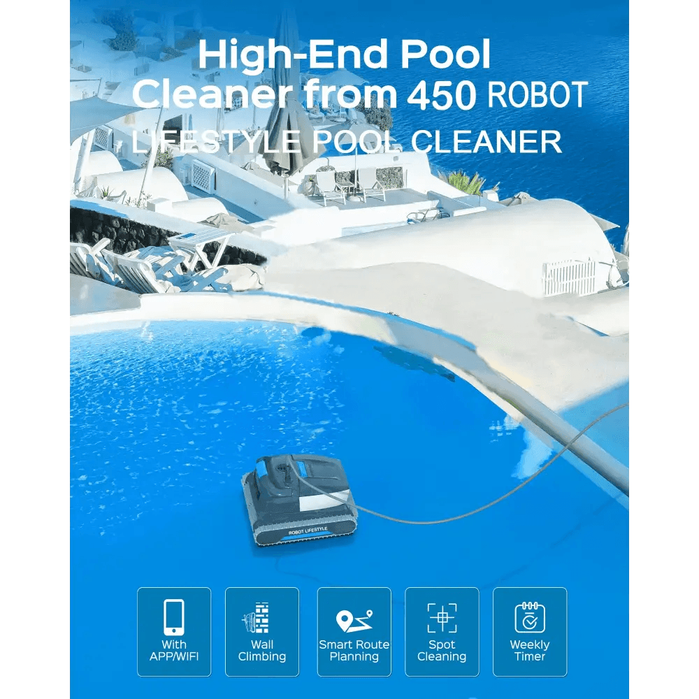 Electric Robot Swimming Pool Cleaner WY450 with 18m Cable - Estalios