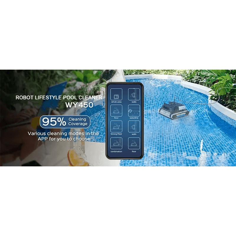 Electric Robot Swimming Pool Cleaner WY450 with 18m Cable - Estalios