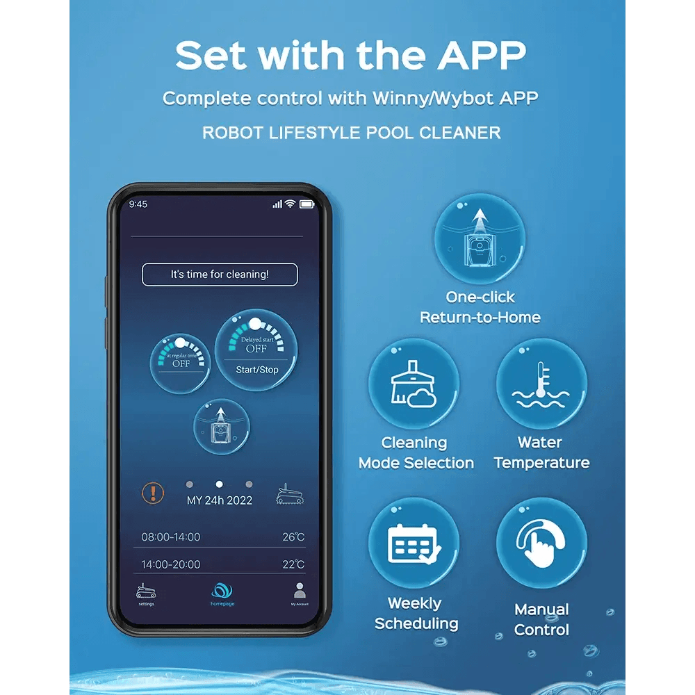 Electric Robot Swimming Pool Cleaner WY450 with 18m Cable - Estalios