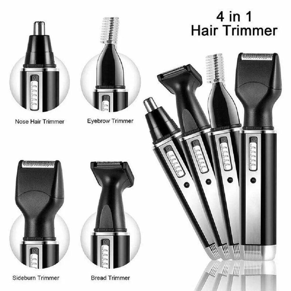 Four-in-one Electric Shaving Nose & Ear Trimmer Safety Kit for easy grooming