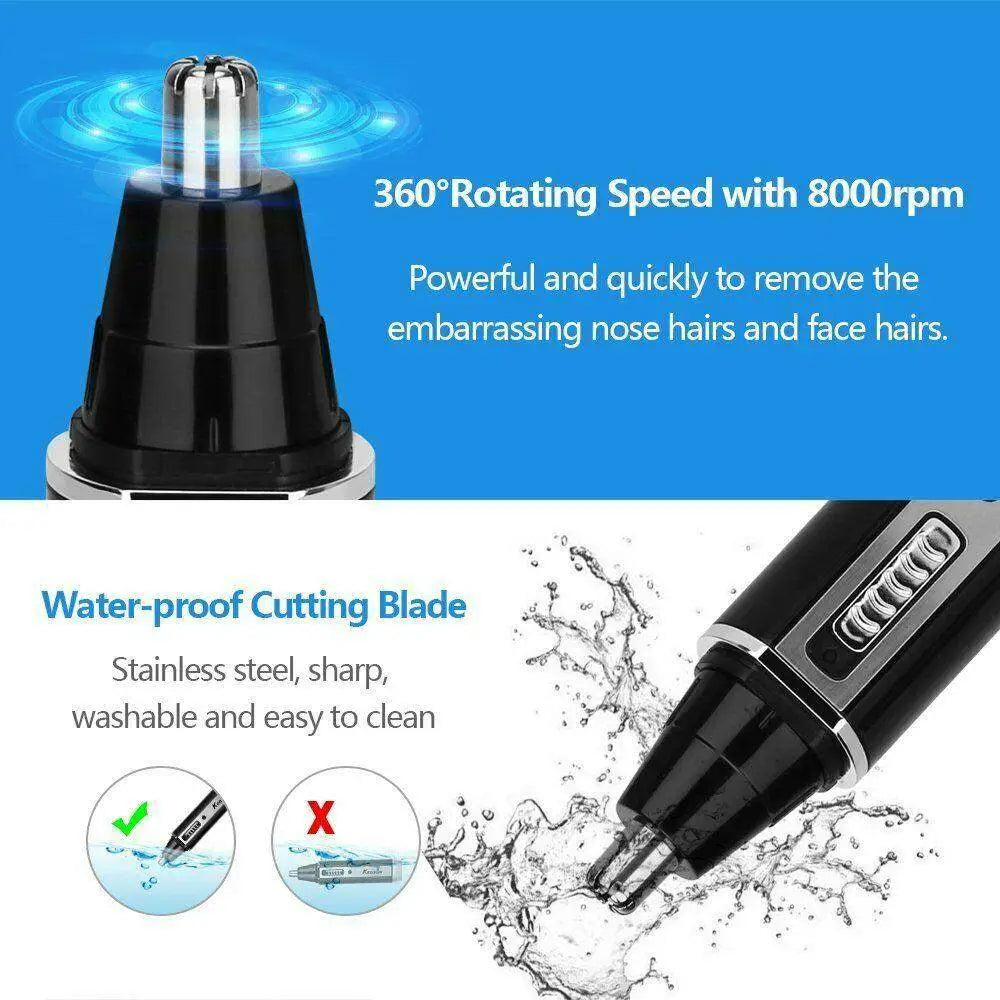 Waterproof Electric Shaving Nose & Ear Trimmer for safe grooming and easy use