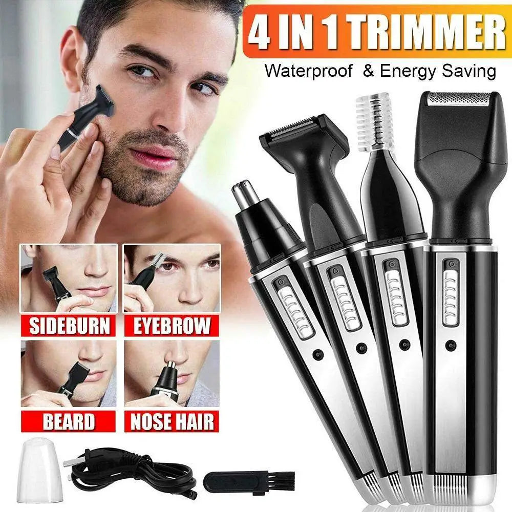 Four-in-one Electric Shaving Nose & Ear Trimmer Safety Kit for easy grooming