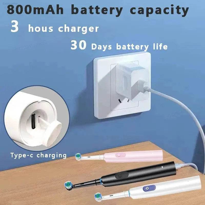 Electric Toothbrush Rotary Cleaning Teeth Brush Waterproof - Estalios