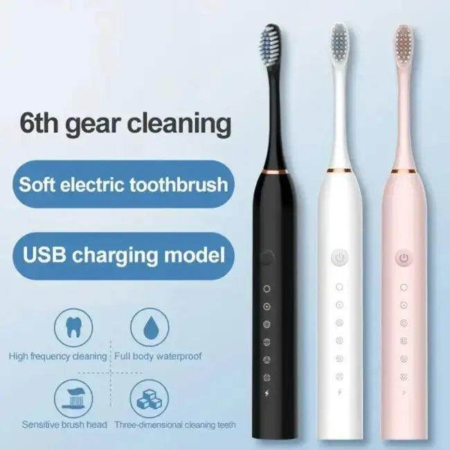 Electric Ultrasonic Toothbrush with Six Speed Options for Optimal Clean - Estalios