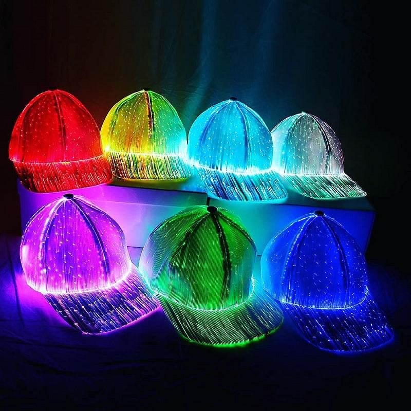Electrify Your Look With the Illuminated Fiber Optic Cap - Estalios
