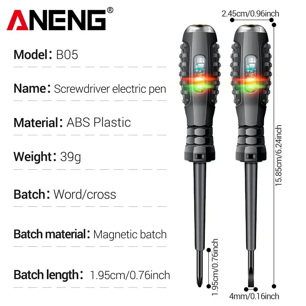 Two electric screwdrivers showcasing the Electrifying Magnetic Screwdriver with Neon Bulb Indicator