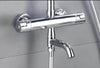 Elegant Black Chrome Thermostatic Shower Faucet Set - Premium Brass Mixer Tap for Hot & Cold Bathtubs - Estalios