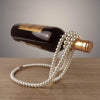 Elegant Pearl Necklace Stainless Steel Wine Rack Holder - Estalios