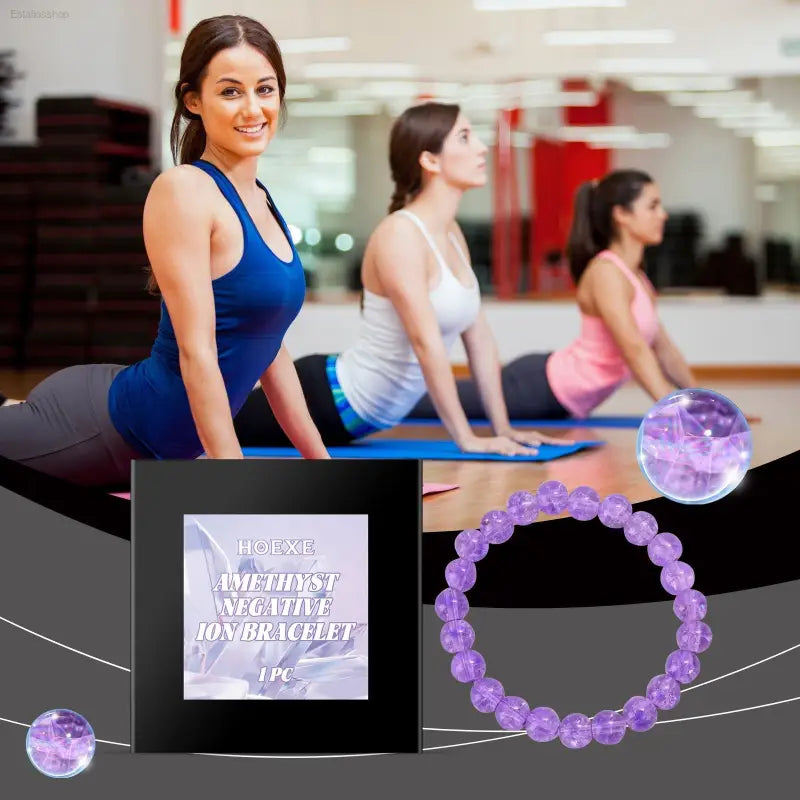 Elegant Purple Bracelet with Glass and Rabbit Hair for Health Conscious Individuals eprolo  EstaliosShop