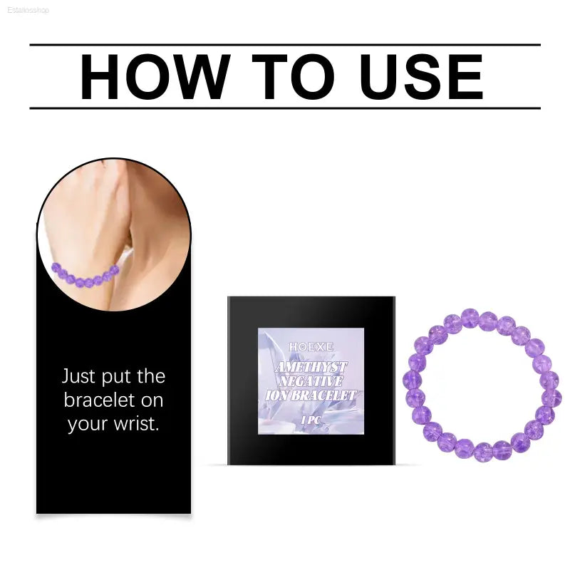 Elegant Purple Bracelet with Glass and Rabbit Hair for Health Conscious Individuals eprolo  EstaliosShop