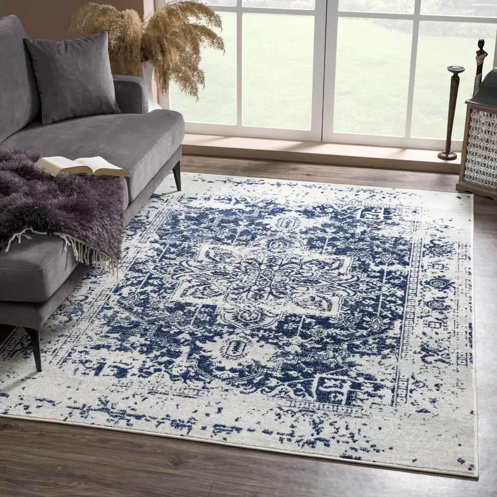 Elegant Rachel Navy Area Rug for Timeless Style - Estalios