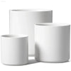 Elegant Set of 3 White Plant Pots (10", 8", 6") with Drainage Hole & Plug - Perfect for Indoor and Patio Decor