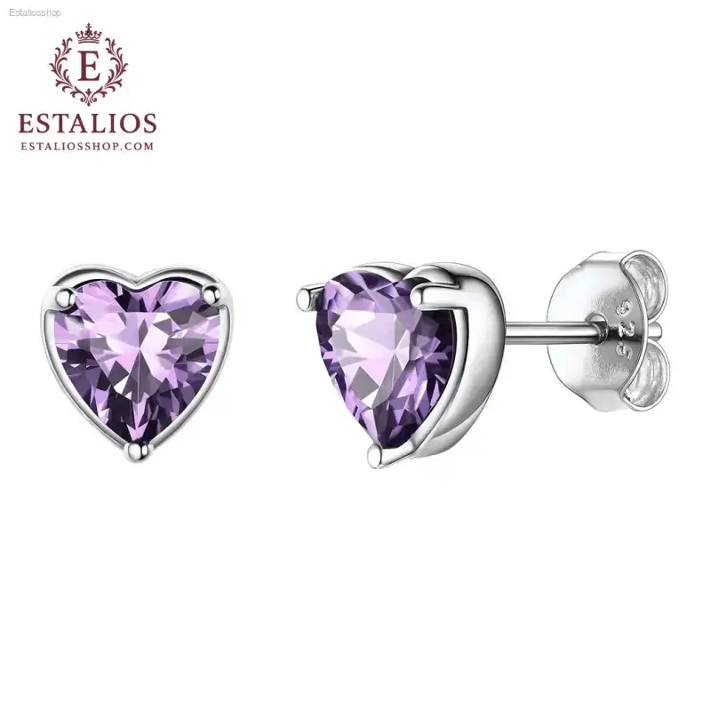 Elegant Sterling Silver Birthstone Heart Necklace for Women and Girls - EstaliosShop