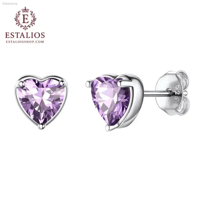 Elegant Sterling Silver Birthstone Heart Necklace for Women and Girls - EstaliosShop