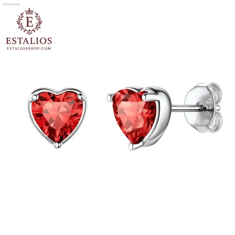 Elegant Sterling Silver Birthstone Heart Necklace for Women and Girls - EstaliosShop