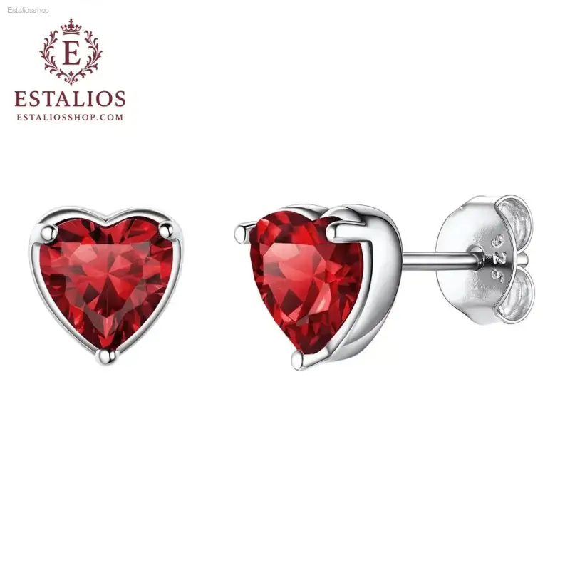 Elegant Sterling Silver Birthstone Heart Necklace for Women and Girls - EstaliosShop