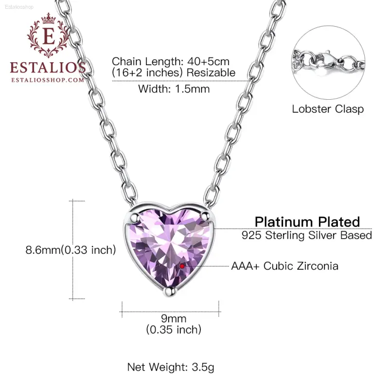 Sterling Silver Birthstone Heart Necklace - Perfect Mother's Day Gift!