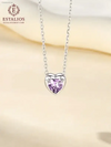 Elegant Sterling Silver Birthstone Heart Necklace for Women and Girls - EstaliosShop