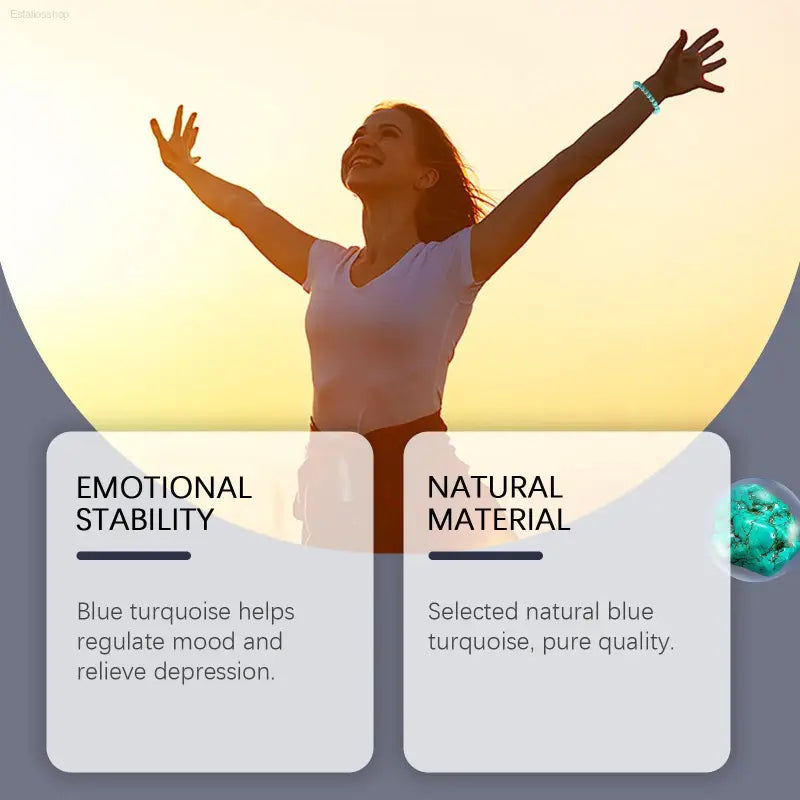 Elegant Turquoise Bracelet with Mood-Enhancing Properties for Stylish Women eprolo  EstaliosShop