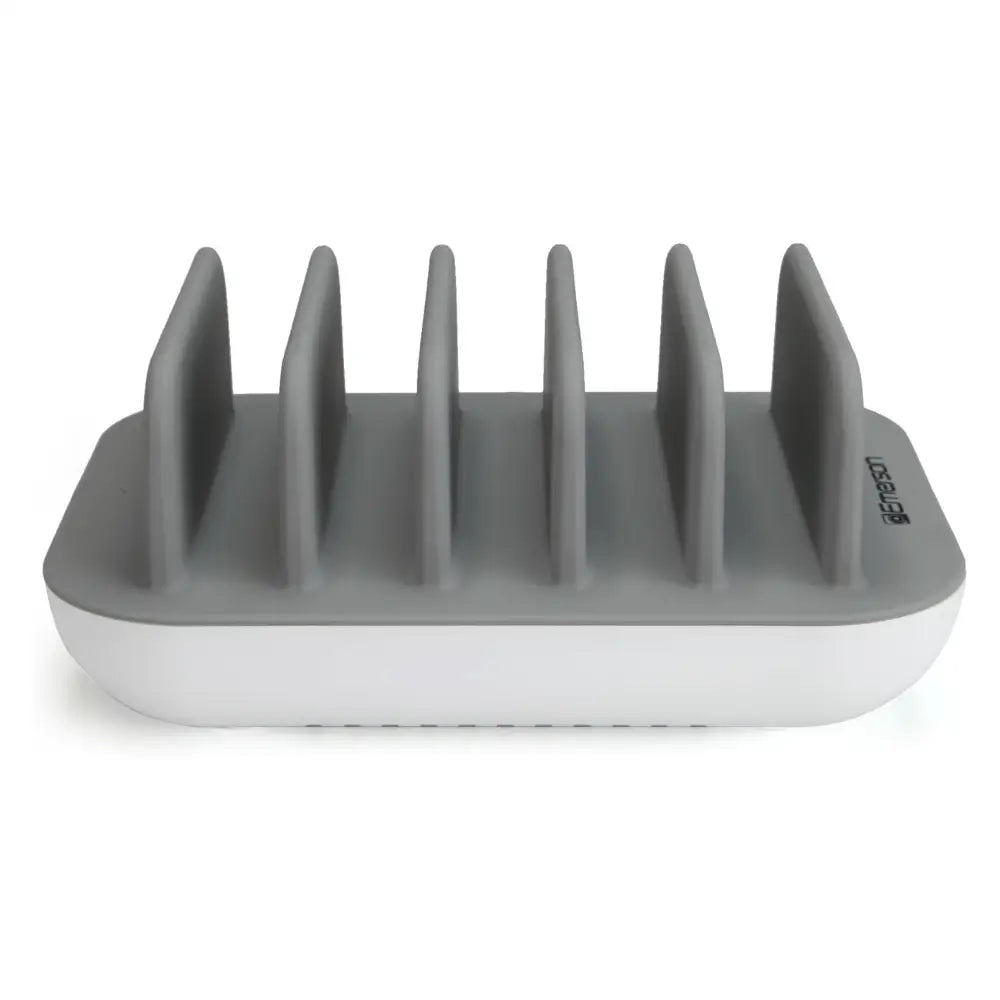 Gray and white Emerson 5-Port USB Charging Station with LED charging indicator