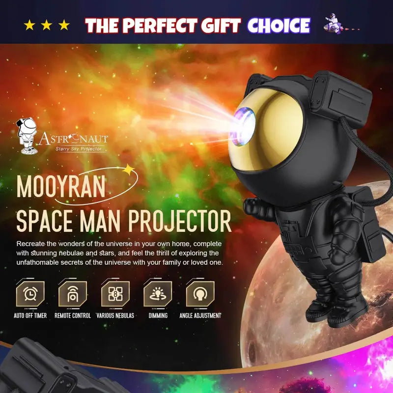 Enchanting Astronaut Night Light Projector - 8 Color LED Nebula with Remote & Timer for Kids' Rooms, Perfect for Game Room Decor & Magical Birthday/Christmas Gifts - Estalios