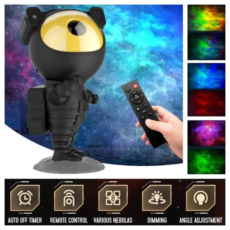 Enchanting Astronaut Night Light Projector - 8 Color LED Nebula with Remote & Timer for Kids' Rooms, Perfect for Game Room Decor & Magical Birthday/Christmas Gifts - Estalios
