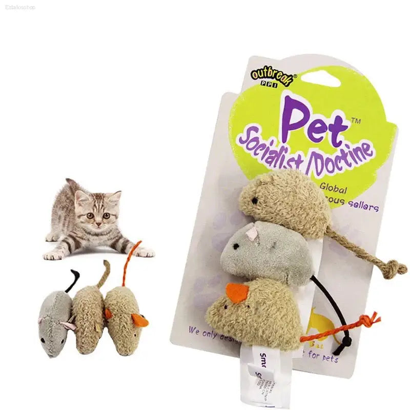 🐾 Endless Fun – Crazy Mouse 3 Pack | Engaging Plush Toys for Playful Cats Toys N Treats Box  EstaliosShop