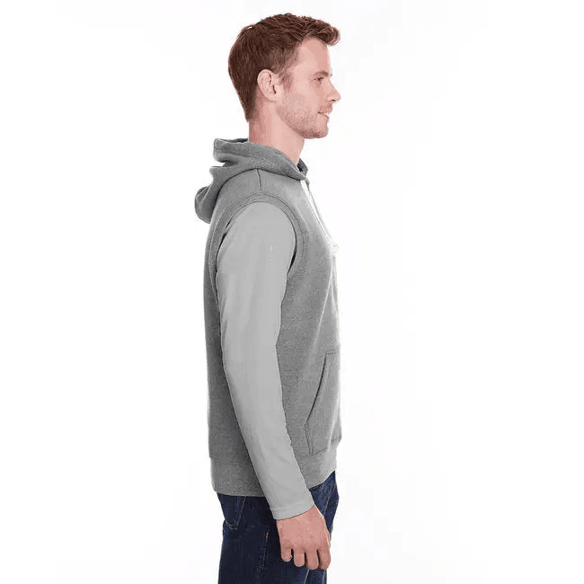 Comfortable Adult Triblend Fleece Sleeveless Hoodie - BLACK - S - Estalios