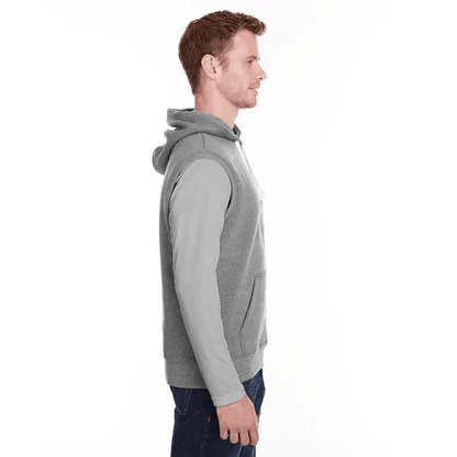 Comfortable Adult Triblend Fleece Sleeveless Hoodie - BLACK - S - Estalios